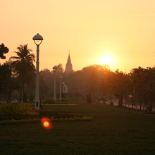 Sunrise at Wat Phnom, Phnom Penh, Cambodia