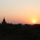 Sunrise over the temples in Bagan, Myanmar