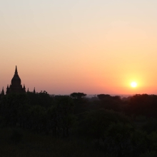 Sunrise over the temples in Bagan, Myanmar