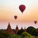 Hot air balloons at sunrise, Bagan, Myanmar