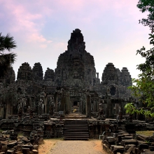 Sunrise over Bayon temple, Siem Reap, Cambodia