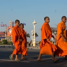Monks outside the Royal Palace, Phnom Penh, Cambodia