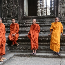 Monks at Angkor Wat, Siem Reap, Cambodia